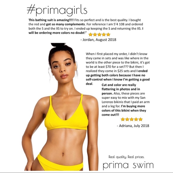 Luxe Ribbed Bikini Set- Yellow (6 sizes) - Picture 5 of 8